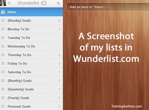 Wunderlist To Do List for Goals
