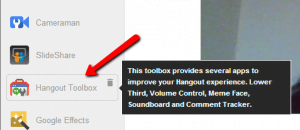 Add Google hangout toolbox