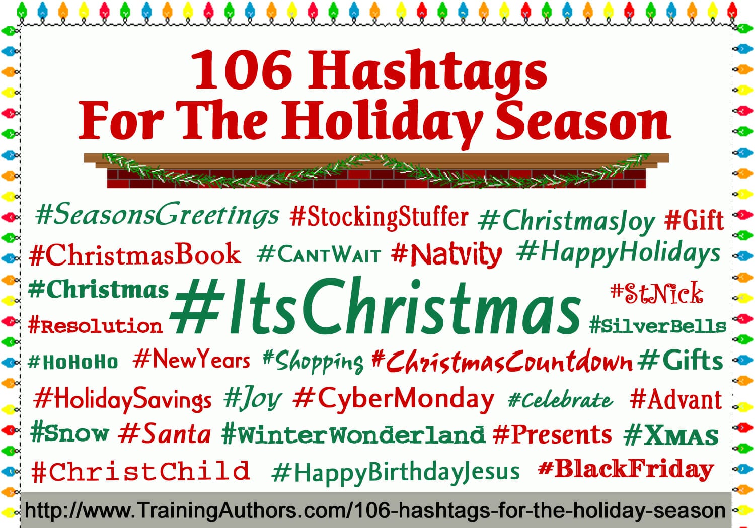 106 Hashtags for the Holiday Season Training Authors with CJ and